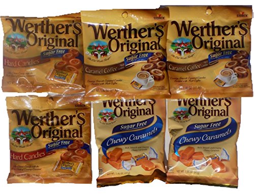 Bundle (6 Items) Werther's Original Sugar Free Variety Pack (Original/Caramel Coffee/Chewy Caramels) image 4