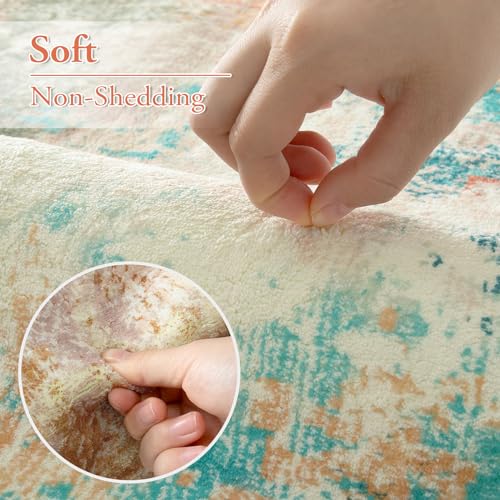 Lahome Modern Abstract Area Rugs 5X7,Washable Colorful Rugs For Bedroom Aesthetic,Low-Pile Soft Carpet Indoor Non-Slip Rug For Living Room Bathroom Playroom Entryway, thumb #4