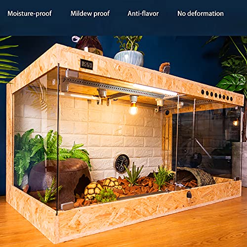 Upgrade houten reptielen grote doos Reptielenbox met schuifdeur Schermventilatie Glazen Terrarium Kit met Drinkfontein… - Afbeelding 3