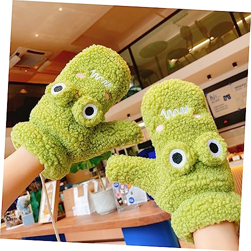 1pair Cartoon Frog Gloves for Boys and Girls Warm Mittens -lost Design Thickened Windproof Hand Covers for Boys and Girls Easy to Clean Supplies3