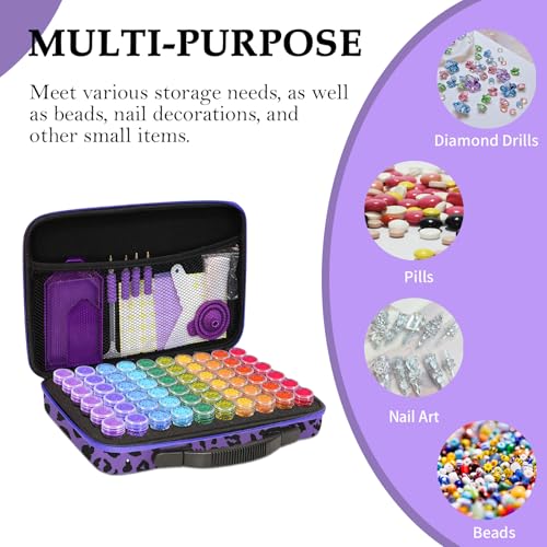 ZORETCO Diamond Painting Storage Box, 60 Slots Bead Storage Containers with Tools Kit for Diamond Art Accessories Craft Jewelry Beads Organizer - Thumbnail 2