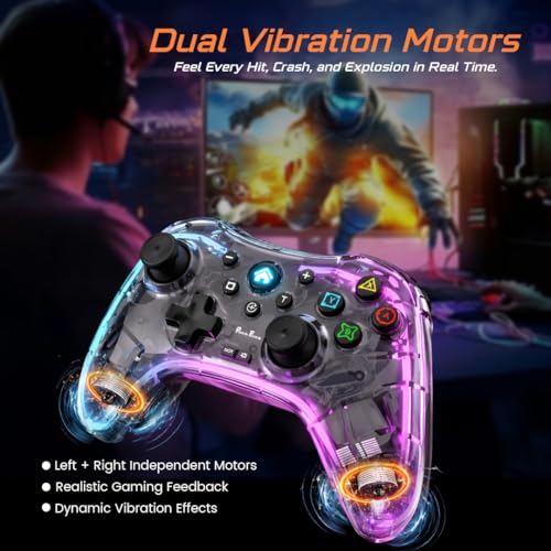 Image of PunnkFunnk Gaming Controller Lite Wireless Bluetooth Gamepad for Android, iOS, PC & Smart TV with Turbo Function, Ergonomic Grip, Rechargeable Battery (X1 Pro Wireless)