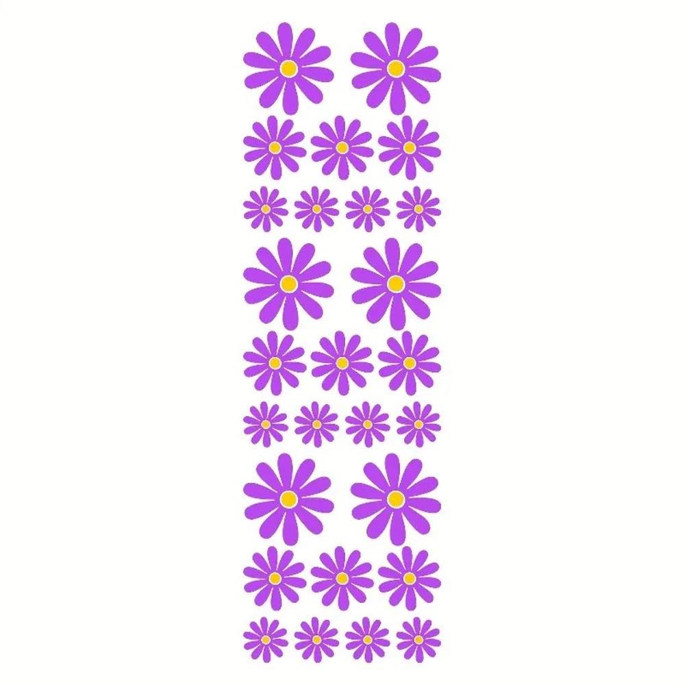 Daisy Flower Vinyl Sticker Self Adhesive Waterproof Decal for Car Truck SUV Laptop Wall(Purple)