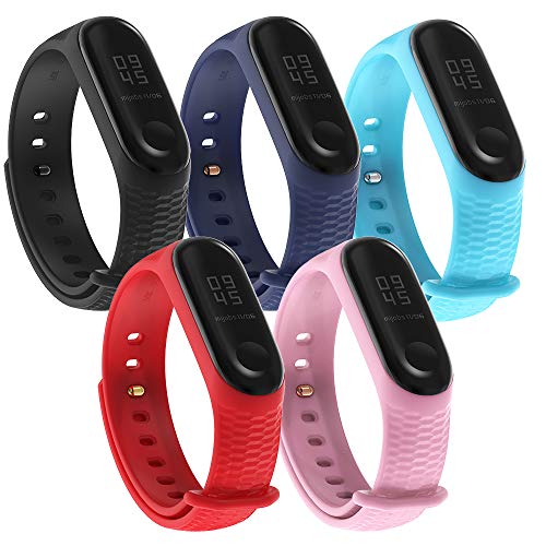 MIJOBS Compatible with Mi Band 4 Strap Silicone Replacement Bands for Xiaomi Mi Band 3 Fitness Tracker Sport Wrist Bands for Men and Women