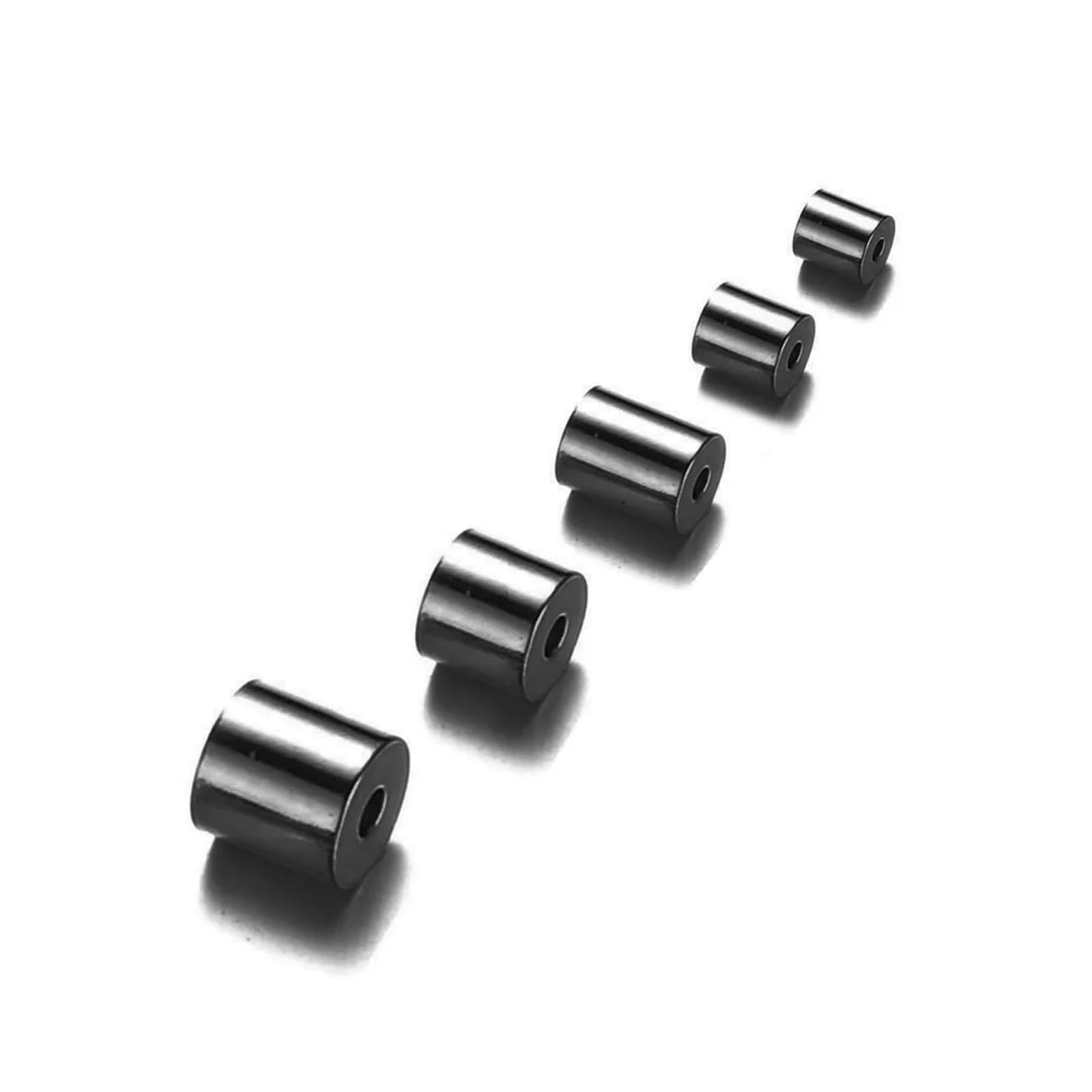 WEKONUMEX Rope Stoppers, Rope Stoppers Pack Of 100 Stainless Steel Multicolor 3-8mm For Jewelry Making(Black,Inner Dia 3.0mm)