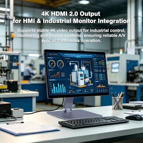 Image of 15.6 inch All-in-One Desktop Computers, Touchscreen Android 12 Industrial Panel Pc RK3399 4GB RAM /64GB ROM AIO Desktop with Pivoting Mount, HDMI 2.0 for Office /Automation /Kiosk /Bar /Warehouse
