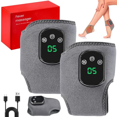 2 Stück 3-In-1 Fussmassagegerät Fußmassagegerät Foot Massager Fußmassage Tragbares Kabellose Fußmassagegerät 3 Modi und 5 Wärmestufen für Knöchel Ferse Sohle Fußgewölbe Ideal Geschenk für Eltern