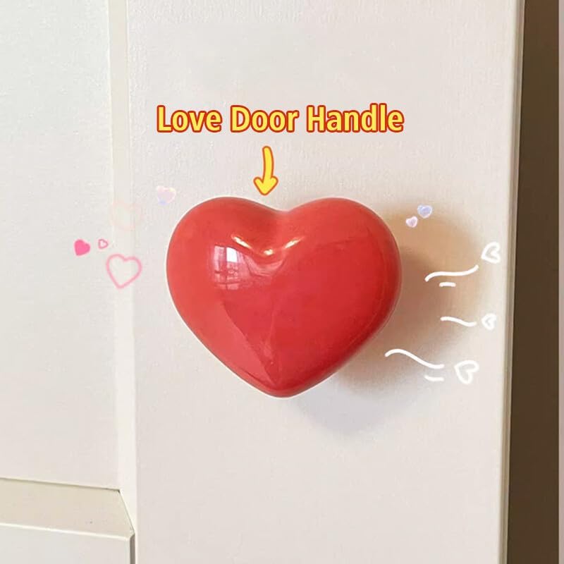 1PCS Handle Toilet Press Button Heart Shaped Press Tank Push Switch Toilet Bathing (red)