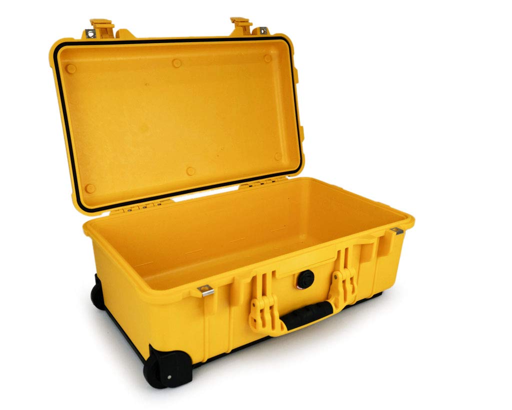 PELI 1510 valise de transport résistante aux chocs, IP67 étanche à l'eau et à la poussière, capacité de 27L, fabriquée en Allemagne, sans mousse, jaune