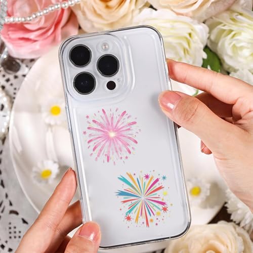 Image of 50Pcs Firework for Scrapbooking,Self-Adhesive Transparent Stickers Scrapbook Supplies Journaling Supplies for Adult Card Making Letters DIY Water Bottle Cards Decoration