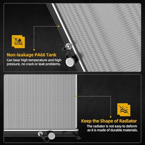 Image of DWVO Radiator Complete Radiator Compatible with 2003-2009 4Runner, Compatible with 2007-2014 FJ Cruiser 4.0L V6