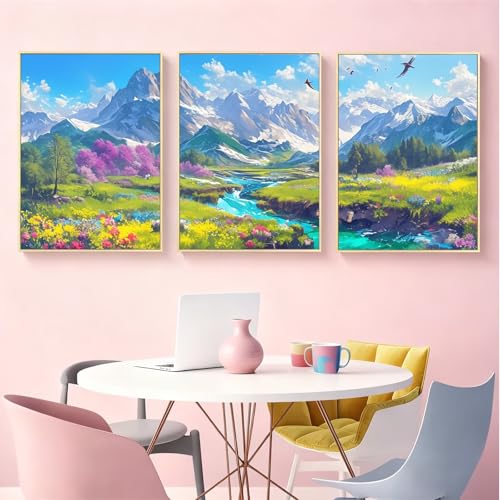 Tableaux Moderne Abstrait Paysage Montagne Idée Cadeau Anniversaire & Noël