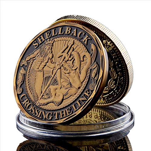 USA Navy Shellback Crossing The Line Gold American Souvenir Metal Challenge Coin Gifts