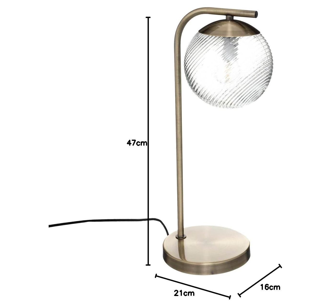 Lampe à poser LED sans fil en métal doré 28x13x13cm