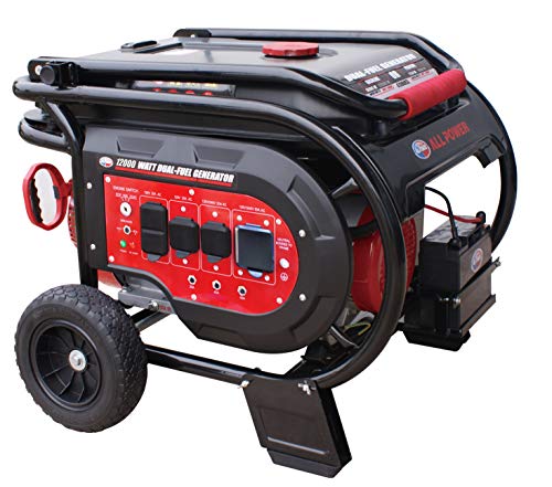 All-Power-America-G12000EGL-12000-Watt-Heavy-Duty-Dual-Fuel-Portable-Generator-with-Electric-Start-12000W-GasPropaneLPG-with-50A-120240V-AC-Outlet-BlackRed