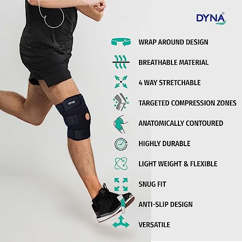 Image of Dyna Wrap Around Knee Support-Knee Cap with Open Patella Design for Patella Tracking-Wrap Around Knee Support-Universal