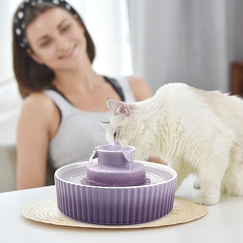 Miniatura 6 de Fuente de agua para gatos Fuente de agua para mascotas Cepheus - Fuente de agua automática para gatos y perros con bomba ultra silenciosa (morado)