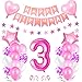 3er Cumpleaños Globos, Cumpleaños 3 Año Bebe Niñas, Decoración de cumpleaños 3 Rosa, Foil Globo Número 3 Rosa, Globos de Aluminio para Niñas, Globos Confeti Aluminio para Fiestas Niñas