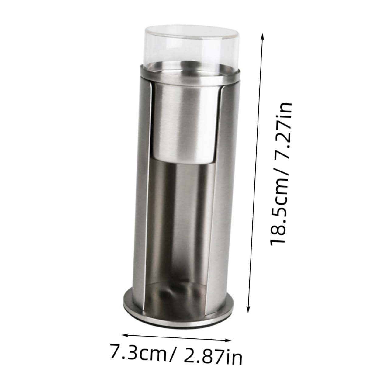 IMIKEYA Wattepadhalter mit Deckel aus Edelstahl und Acryl, Silber