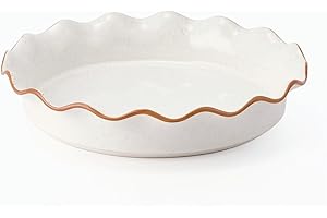 SIDUCAL 10.5" Pie Ceramic Nonstick Reusable Ceramic Pie Pan with Ruffled Edge