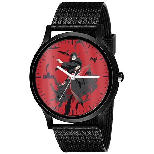 AROA Watch New Watch for Itachi Uchiha with Crows Model : 387 Men Black Metal Type Rubber Analog Watch Red Dial for Men Stylish Watch for Boys (B0C37KXKD8) Amazon Price History, Amazon Price Tracker