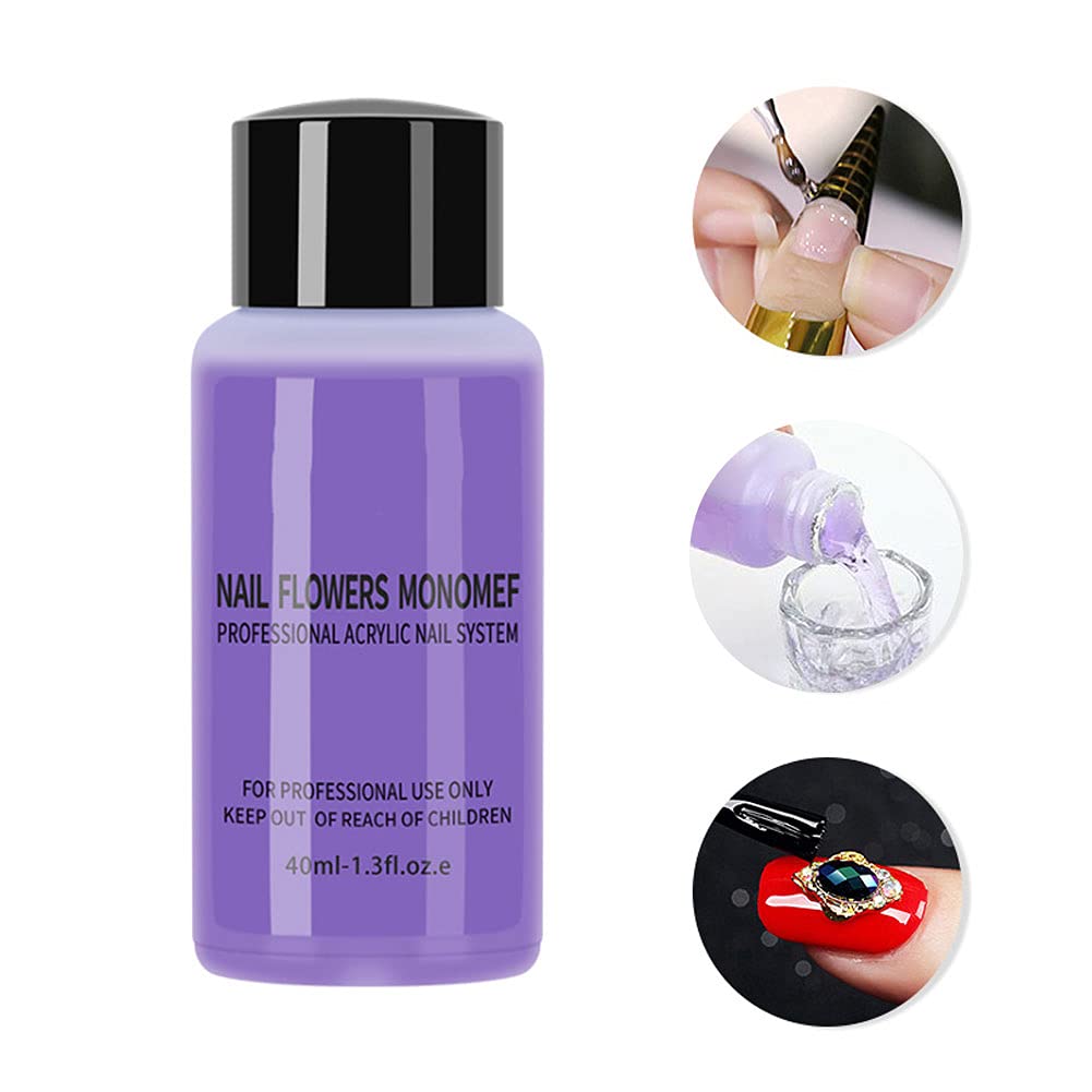 1PC Acrylic Nail Liquid Monomer Non-Yellowing Manicure Crystal Powder Carving Fluid 40ml