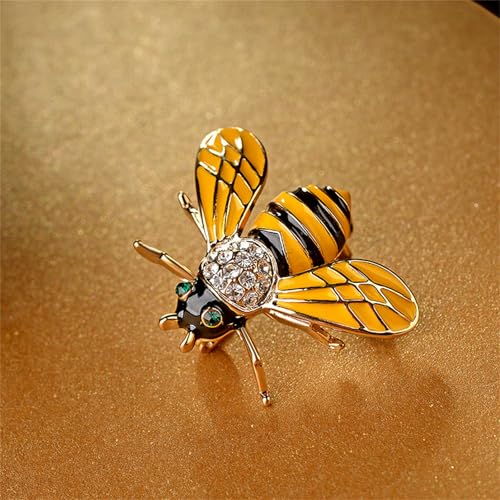Image of Vintage Crystal Honey Bee Brooches for Women,Sparkly Rhinestone Insect Bee Brooches Charm Faux Pearl Yellow Sun Flower Honeybee Lapel Pins Dress Suit Shirt Prom Party Jewelry