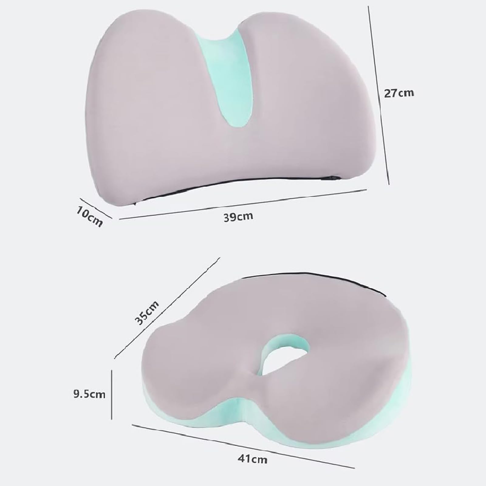 Cojín De Asiento con Memoria, Almohada Lumbar, Transpirable Y Lavable, Cojín Largo para Sentarse para Ciática, Coxis, Alivio del Dolor De Espalda Baja,Negro