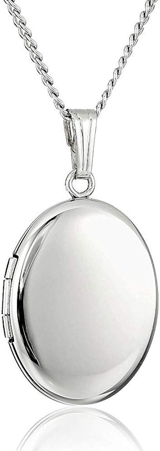 Alexander Castle 925 Sterling Silver Locket Necklace For Women - Girls 2 Photo Locket - 22mm X - View #11