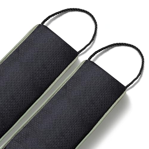 Image of Sunolga Door Draft Stopper Blocks Hot and Cold Air with Removable Washable Cover for Bottom of Door, All-Season Seal for Noise, Wind, Door Sweep for Gaps Up to 3 inch, Home Essentials, 38 inch, Light Green