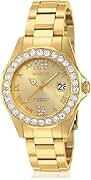 Invicta Women's Pro Diver Crystal Accented 18k Ion-Plated Stainless Steel Watch