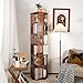 YOWOS Rotating Bookshelf Tower, 360 Display Spinning Bookcase, Bamboo Bookshelf Floor Standing Storage Rack, Wood Narrow Book Shelf Organizer for Kids&Adults, Walnut 6 Tier