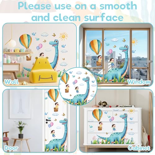 Xerteam Dinosaur Wall Stickers, Large Dinosaur Stickers for Walls Peel ...