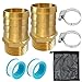 Produktbild 2 Stück Schlauchtülle 1 Zoll, Schlauchverbinder 32mm, Messing Schlauchverschraubung, Schlauchanschluss Mit 2 Schlauchschellen Und Kostenlos Gewindedichtband Verschraubung Außengewinde Schlauchtülle