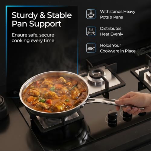 Image of Lifelong 3 Burner Hob | 8mm Thick Toughened Glass | Highly Efficient Auto Ignition Tabletop Gas Stove & Wok Burner | 360 Multidirectional Gas Inlet | Spill-Proof & Easy Clean Surface (Black)