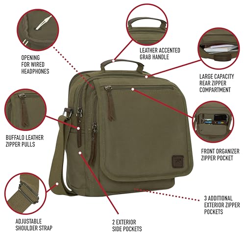 Rothco Compact Every Day Work Canvas Shoulder Bag - EDC Essentials and Daily Commutes3