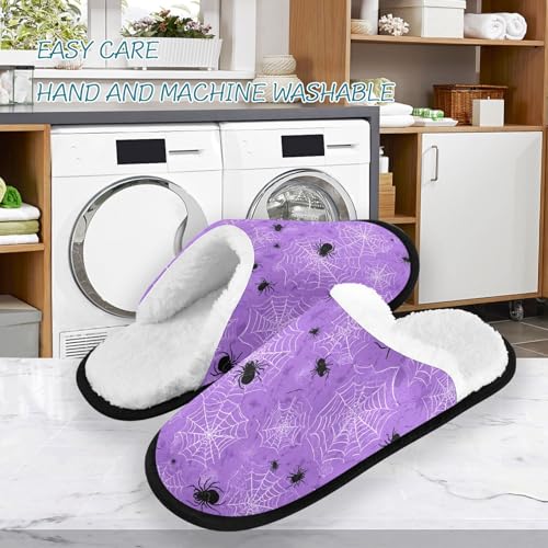 Cartoon Purple Spiders Slippers For Women Men Soft Memory Foam Non-Slip Halloween Winter Indoor House Shoes Travel Slipper3