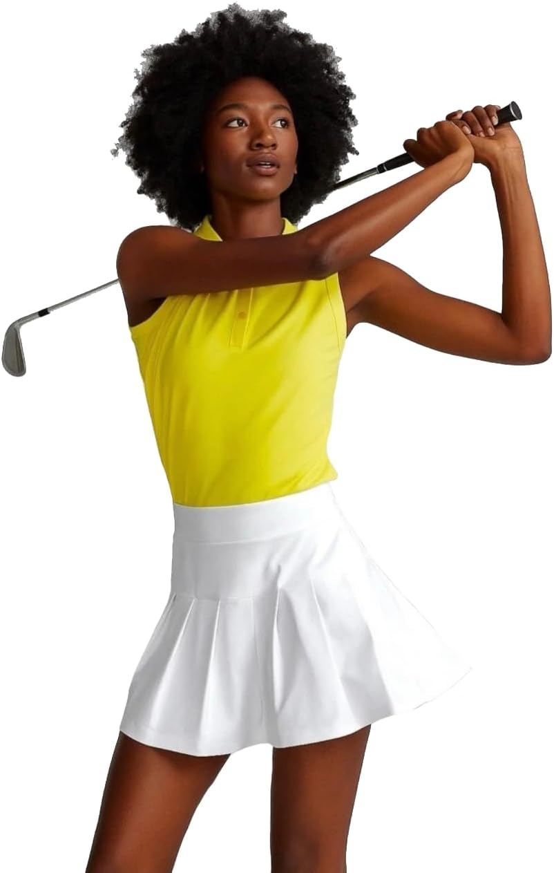 Ralph Lauren RLX Golf Women's Sleeveless Tournament Polo Shirt Medium M Yellow