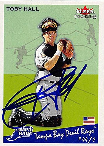 Autograph Warehouse 247567 Toby Hall Autographed Baseball Card - Tampa Rays 2002 Fleer Tradition - No. 158