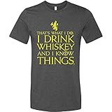 GunShowTees Men’s That's What I Do I Drink and I Know Things Shirt, Large, Dark Heather
