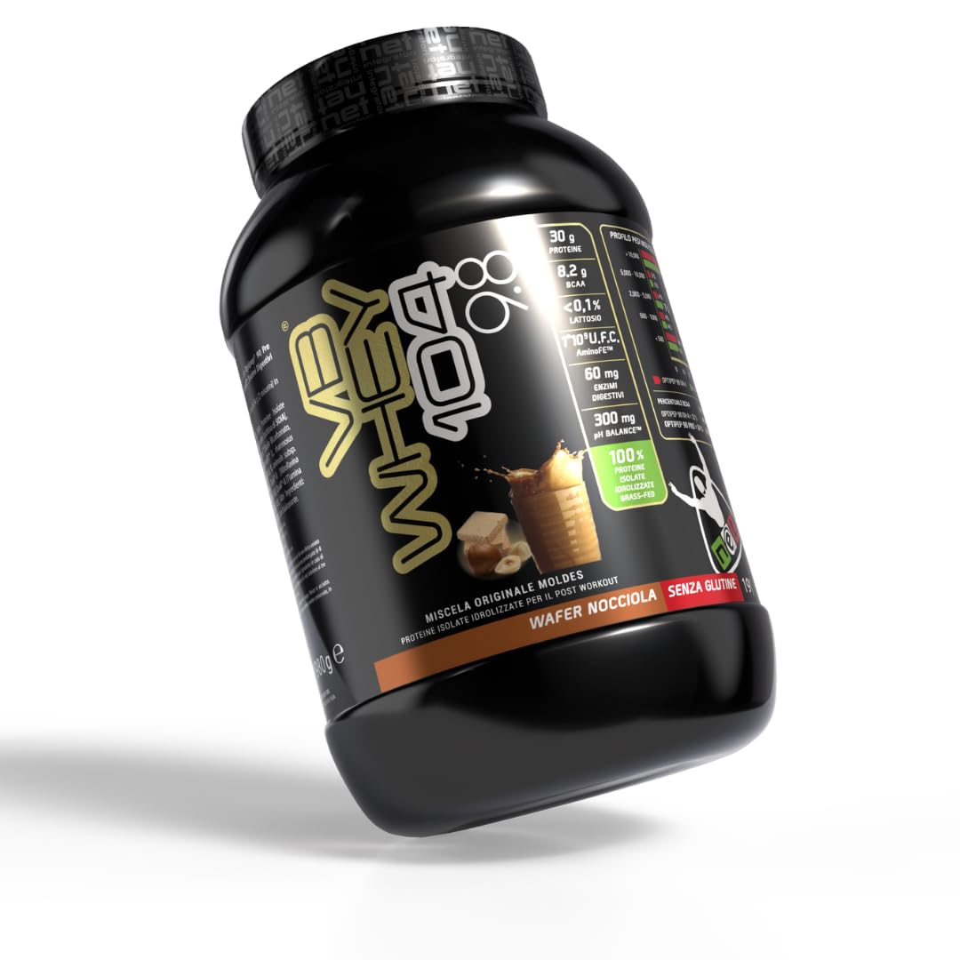 Net Integratori VB WHEY 104 9.8 Optipep - 1980g Wafer Nocciola - Proteine Isolate Idrolizzate per via Enzimatica Con EAA e BCAA - Massimizza Sintesi Proteica Crescita e Mantenimento Muscolare
