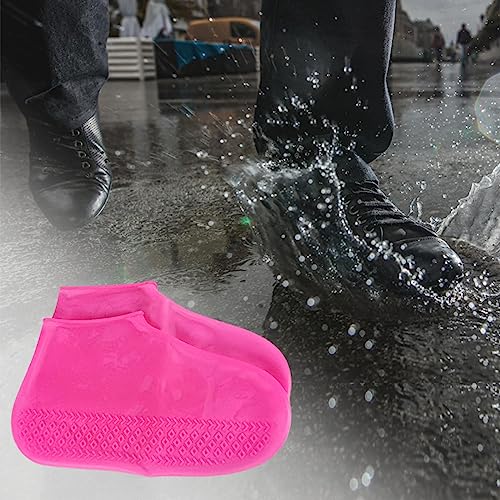 Cubiertas de silicona para zapatos en clima húmedo, sobrefundas reutilizables para adultos y niños, color rojo talla S miniatura 2