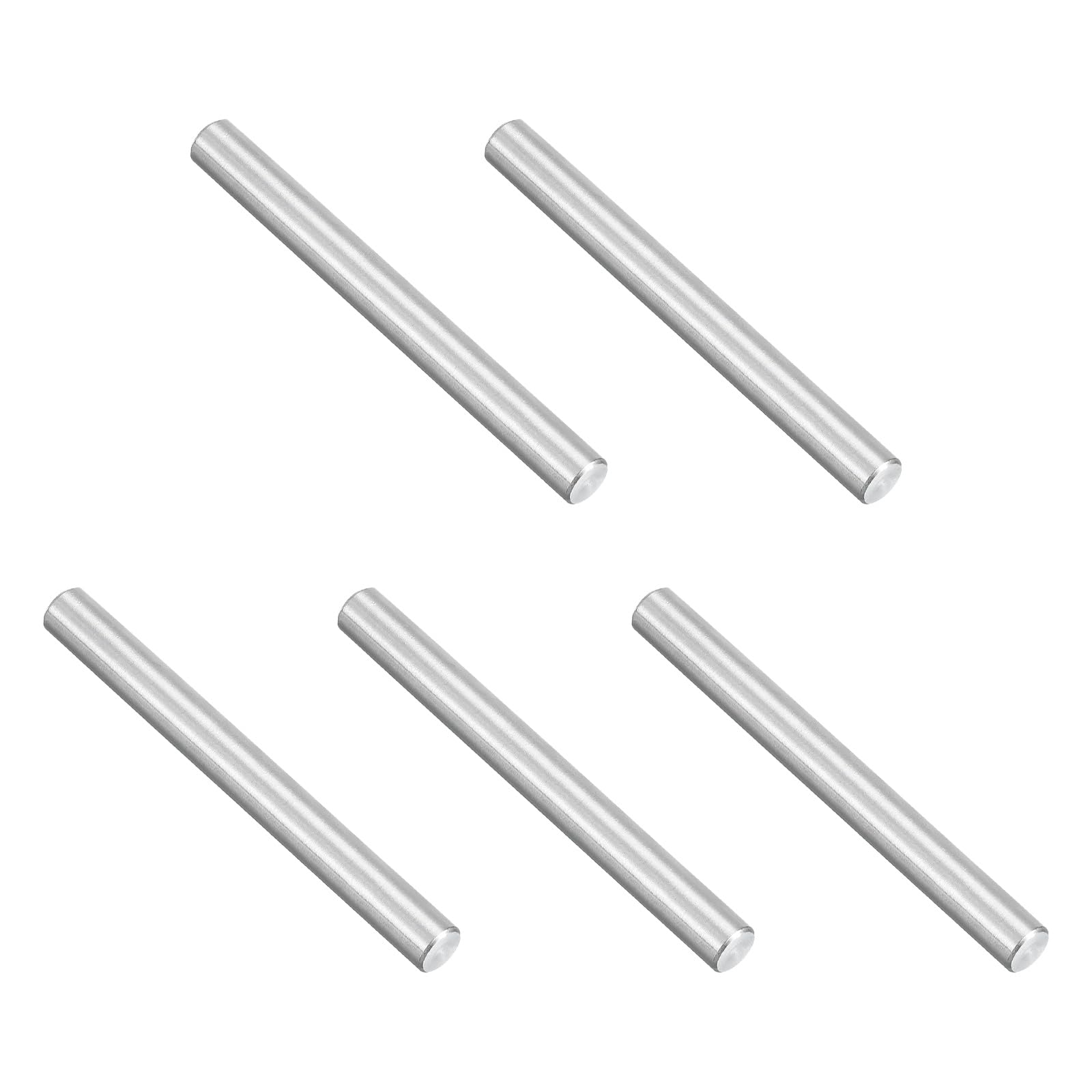 PATIKIL 5 Pcs Marine Grade 316 Stainless Steel Dowel Pins, 8mm x 75mm Round Metal Rods Linear Rail Rod Shaft Solid Bar Stock for Pegs Support Shelves DIY Craft Gear
