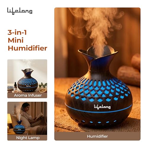 Image of Lifelong Flower Home Humidifier & Essential Oil Diffuser | 300ml Tank Capacity | Ultrasonic Aromatherapy for Home, Office & Bedroom with Soothing Light for Relaxation| Essential Oil Fragrance Diffuser