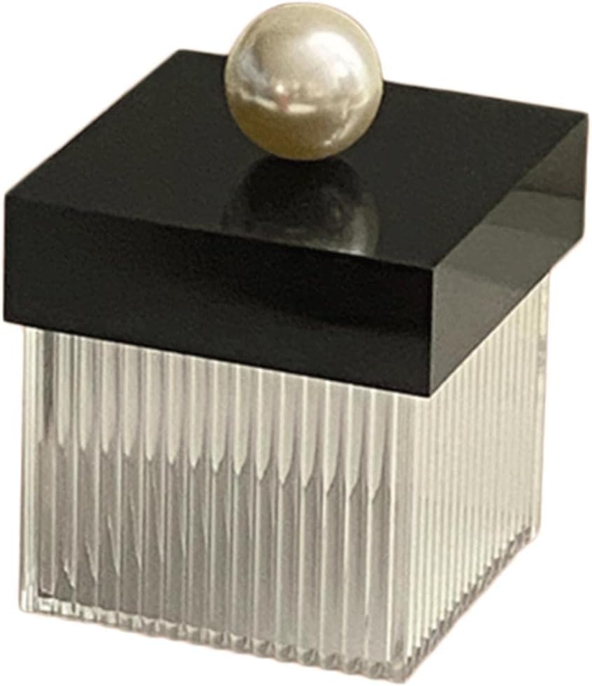 Ceramic Toothpicks Container ，Plastic Toothpick Case，Fashion with Lid Toothpick Holder Fashionable Toothpick Dispenser Acrylic Toothpick Holder Dispenser Square Toothpicks Container Chic(Transparent)