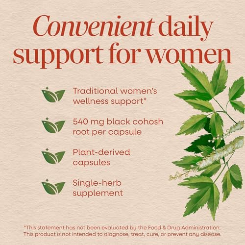 Nature's Way Herbs Black Cohosh Root Capsules, Vegan, 180 Count - image 3