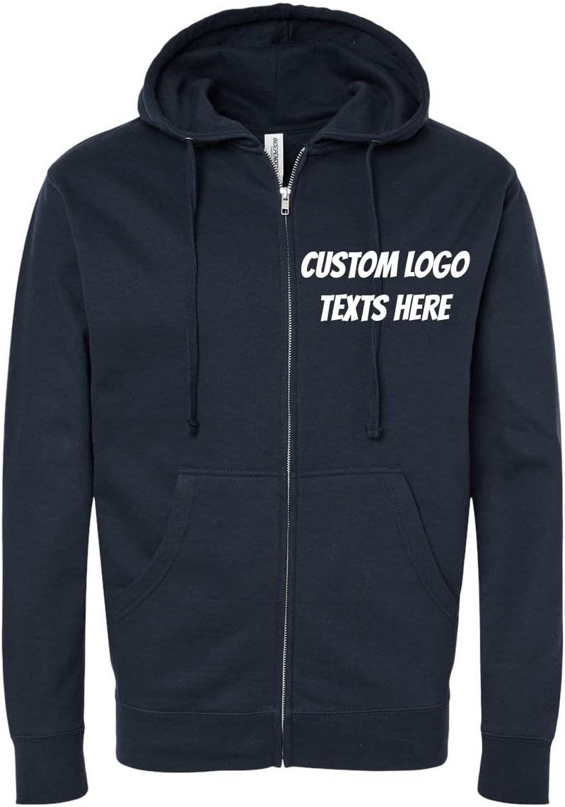 INK STITCH Unisex SS4500Z Custom Design Your Own Hoodie Zip Up Sweatshirts - Multicolors