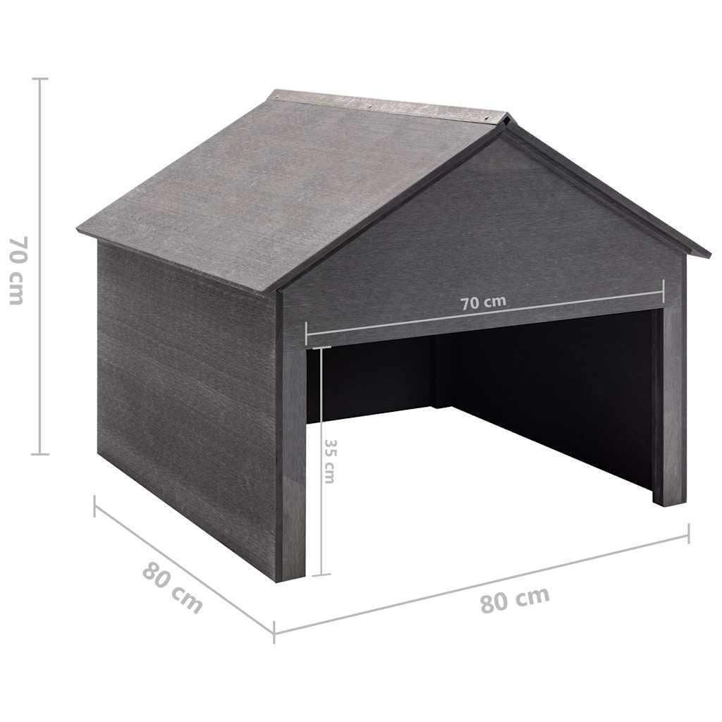 Robot cortacésped garaje gris 80 x 80 x 70 cm WPC cortacésped protección para estación de carga jardín refugio resistente a la intemperie duradero