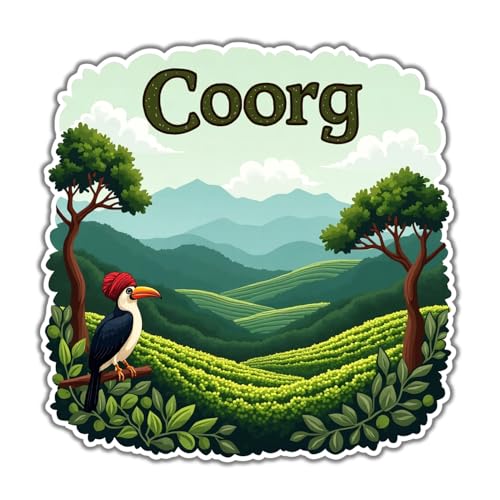 Image of Naxon Coorg City Theme Souvenir Wooden Fridge Magnet for Refrigerator - Printed Fridge Magnet for Kitchen & Home Decor | Perfect Souvenir Gift | Size 3x3 in | Pack of 1