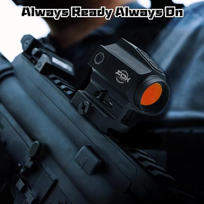 Miniatura 2 de Vista de punto rojo reflejo con Shake Awake, alcance de rifle óptico de punto rojo 2MOA 1X22, montaje bajo y montaje elevador Co-Witness